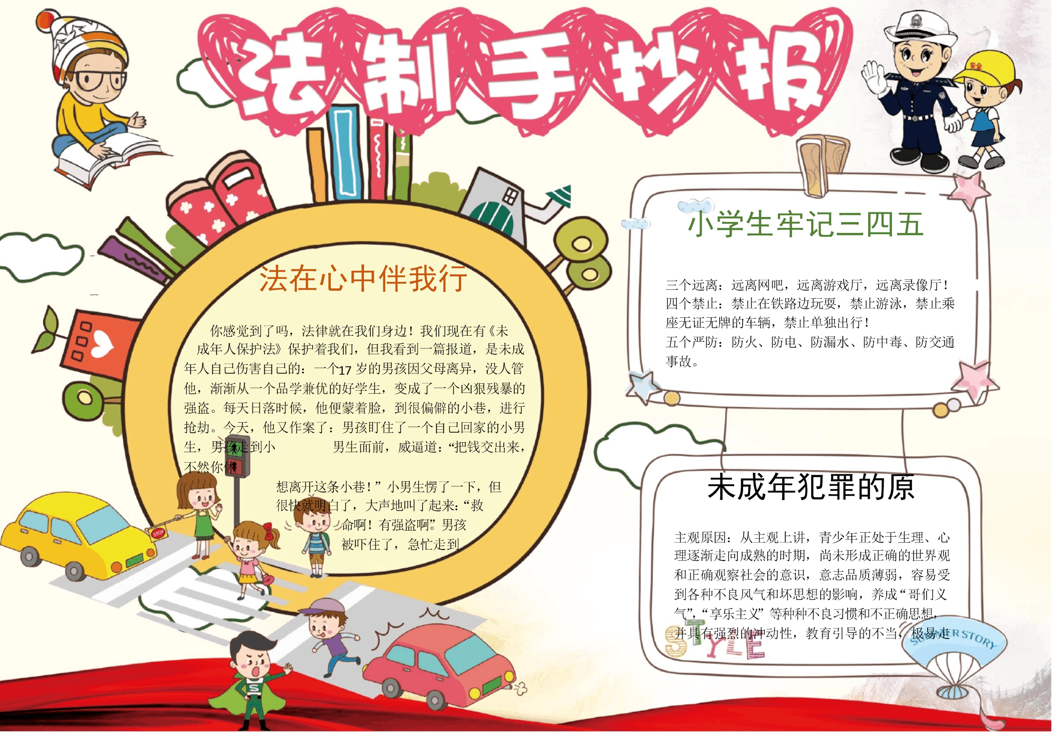 法律在我身边的手抄报(法律在我身边的手抄报内容句子)